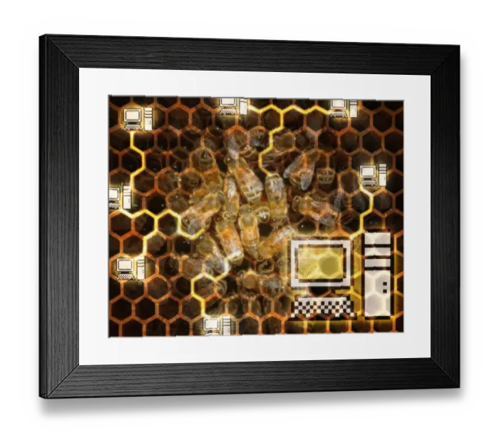Framed Print : Honeycomb and Computers Framed Print : Honeycomb and Computers
