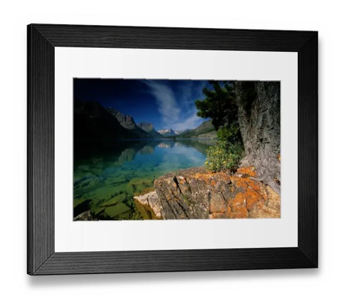 Framed Print : USA, Montana, Glacier NP, Lake St. Mary, water reflecting surrounding Framed Print : USA, Montana, Glacier NP, Lake St. Mary, water reflecting surrounding