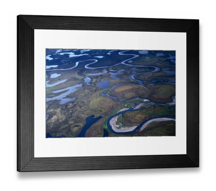 Framed Print : Alaska, Arctic National Wildlife Refuge, Brooks Range, river below Framed Print : Alaska, Arctic National Wildlife Refuge, Brooks Range, river below