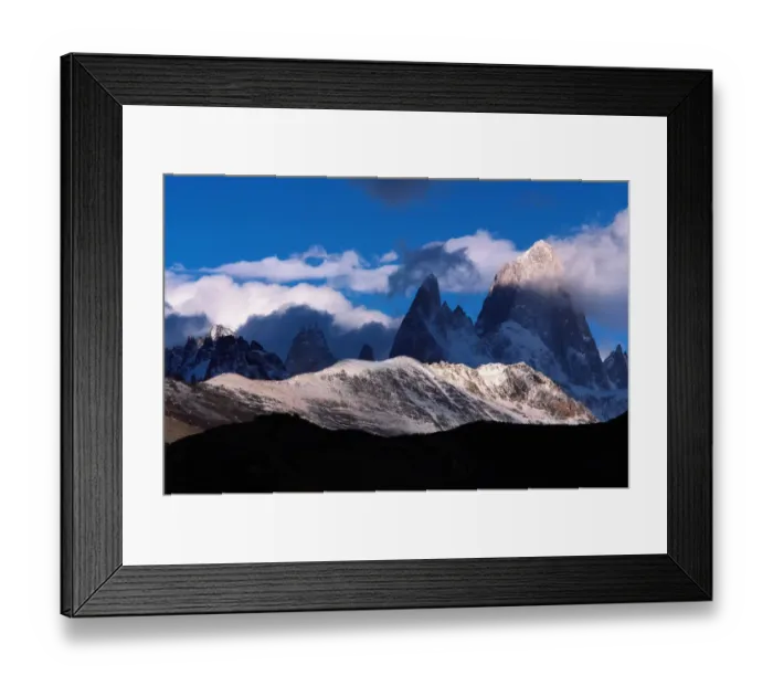 Framed Print : Argentina, Los Glaciares NP, clouds drifting by Mt. Fitzroy