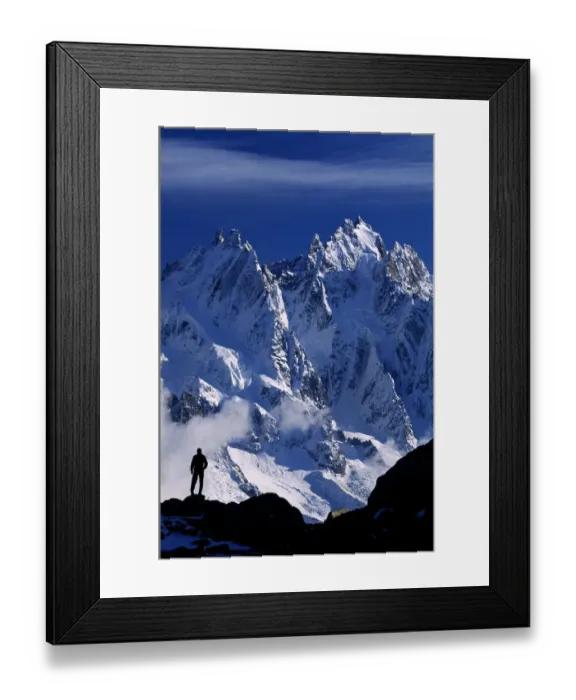 Framed Print : Mountaineer on Alps, France Framed Print : Mountaineer on Alps, France