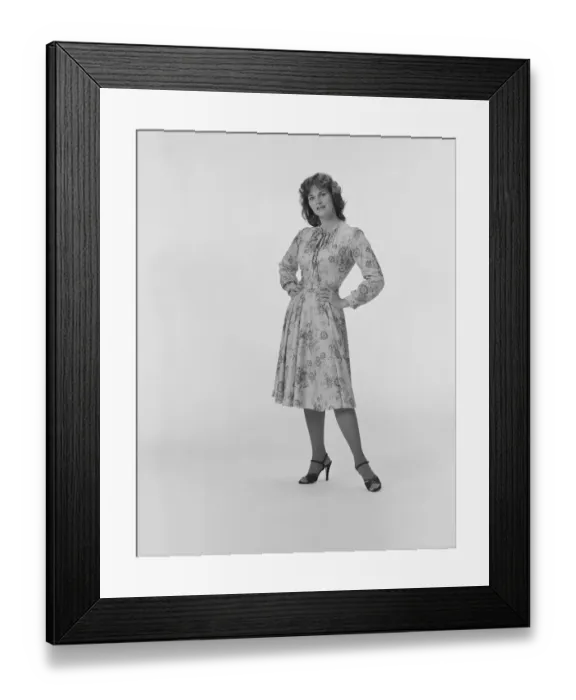 Framed Print : Woman with hand on hip, portrait Framed Print : Woman with hand on hip, portrait