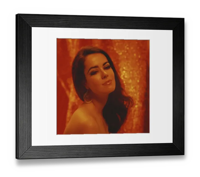 Framed Print : Young woman with eye liner, close-up, portrait, smiling