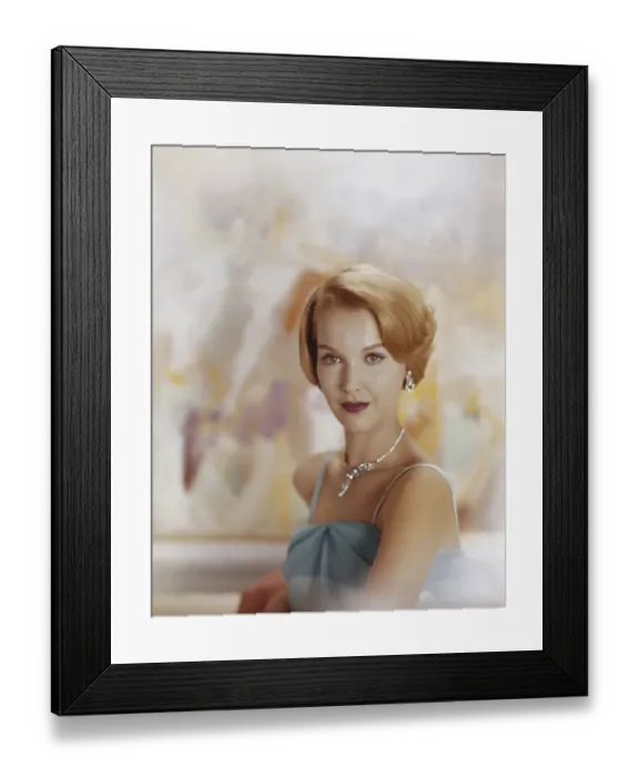Framed Print : Young woman smiling, portrait Framed Print : Young woman smiling, portrait