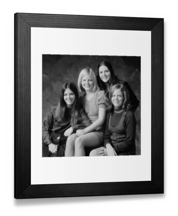 Framed Print : Four friends smiling, portrait Framed Print : Four friends smiling, portrait