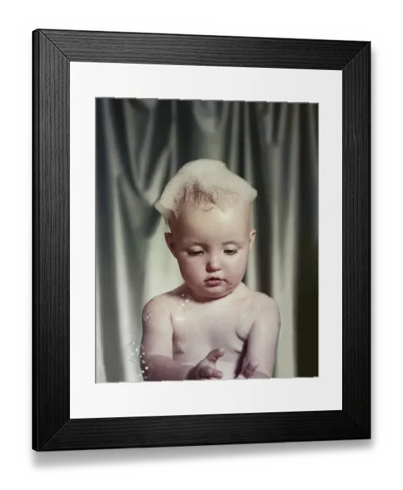 Framed Print : Baby boy playing in bath bubble Framed Print : Baby boy playing in bath bubble