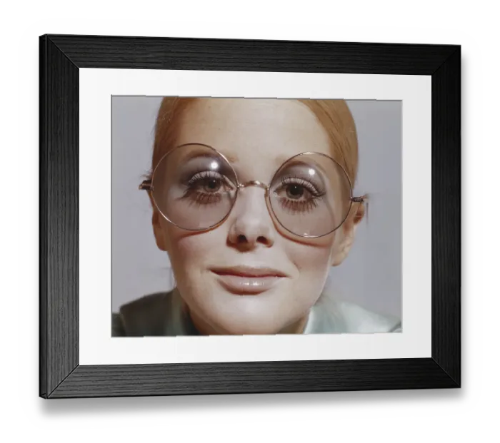 Framed Print : Woman wearing eyeglasses, smiling, portrait Framed Print : Woman wearing eyeglasses, smiling, portrait