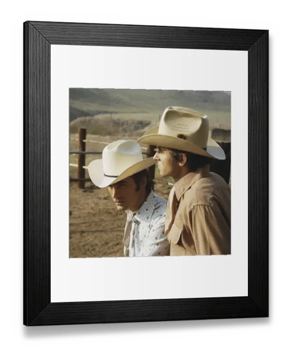 Framed Print : Young cowboys standing in ranch, close-up Framed Print : Young cowboys standing in ranch, close-up