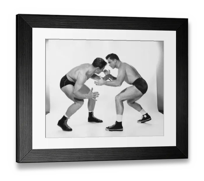 Framed Print : Two men wrestling Framed Print : Two men wrestling