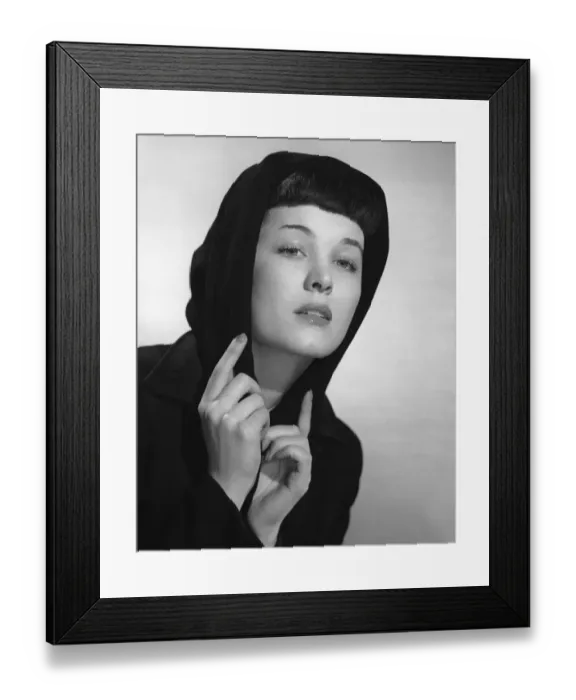 Framed Print : Woman with hood on head Framed Print : Woman with hood on head