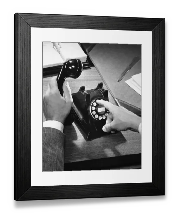 Framed Print : Hands dialing phone Framed Print : Hands dialing phone