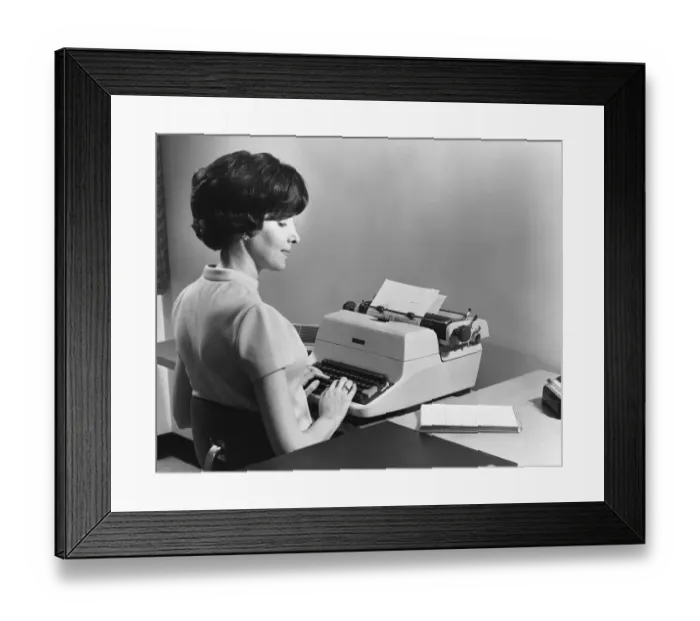 Framed Print : Woman typing Framed Print : Woman typing