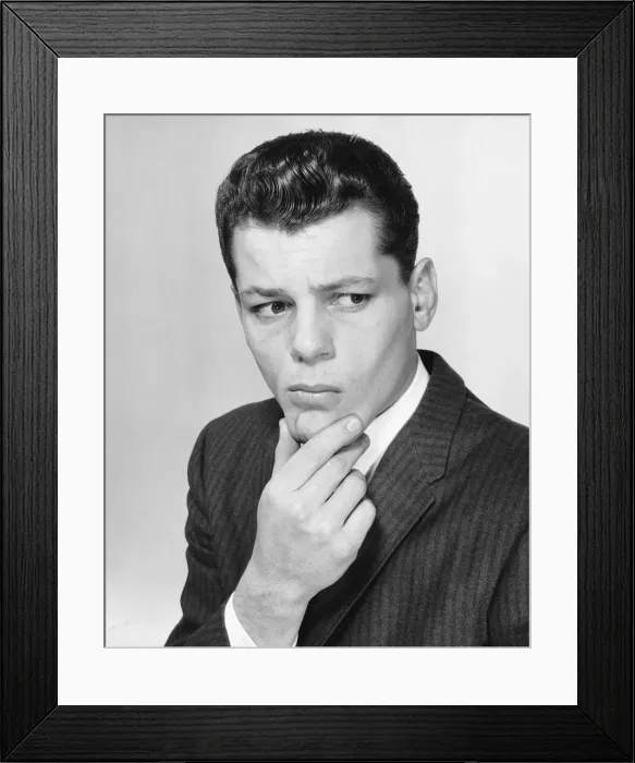 Framed Print : Man rubbing chin Framed Print : Man rubbing chin
