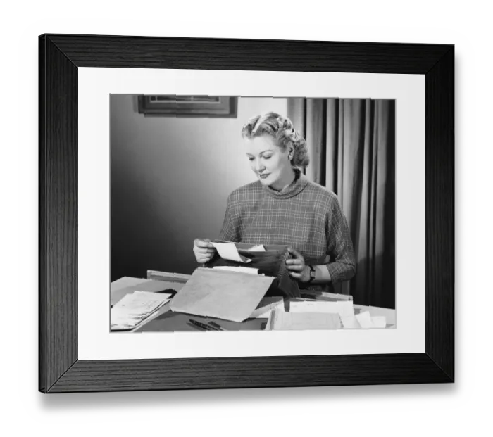 Framed Print : Woman using typewriter Framed Print : Woman using typewriter