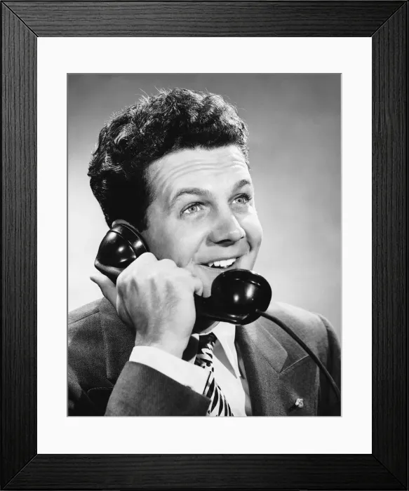 Framed Print : Man talking on phone Framed Print : Man talking on phone