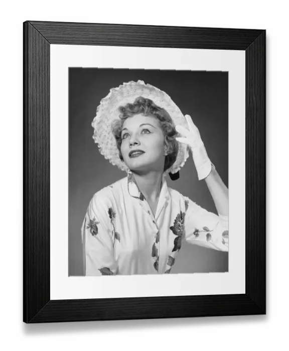 Framed Print : Woman in sunbonnet posing Framed Print : Woman in sunbonnet posing