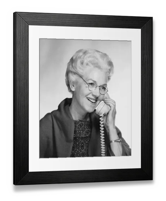 Framed Print : Woman talking on phone Framed Print : Woman talking on phone