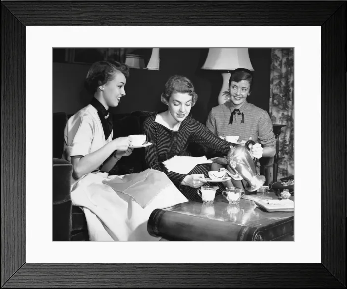 Framed Print : Three women having tea Framed Print : Three women having tea