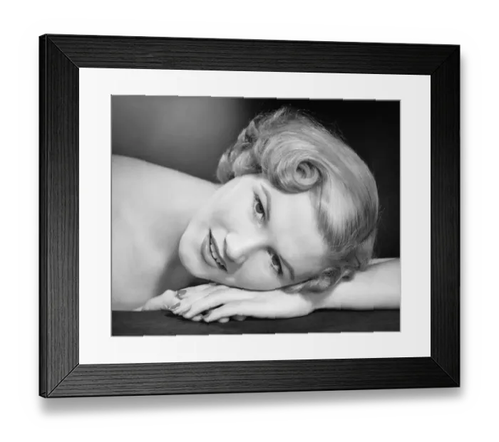Framed Print : Woman lying with head on hand, (B&W), (Close-up), (Portrait) Framed Print : Woman lying with head on hand, (B&W), (Close-up), (Portrait)