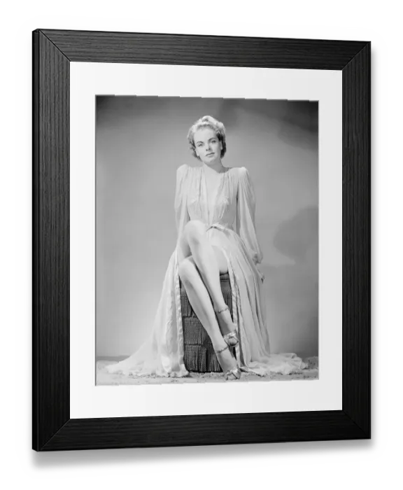 Framed Print : Studio portrait of young woman in nightgown Framed Print : Studio portrait of young woman in nightgown