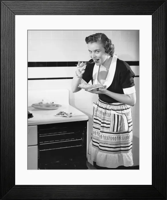 Framed Print : Woman eating pie Framed Print : Woman eating pie