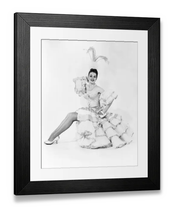 Framed Print : Woman wearing frill dress and headwear, portrait Framed Print : Woman wearing frill dress and headwear, portrait