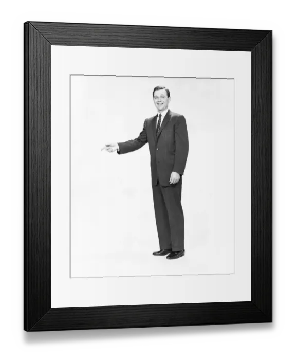 Framed Print : Mature man wearing suit, standing in studio, portrait Framed Print : Mature man wearing suit, standing in studio, portrait