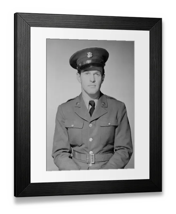 Framed Print : Young man in military uniform, portrait Framed Print : Young man in military uniform, portrait