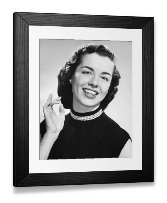 Framed Print : Woman smiling Framed Print : Woman smiling