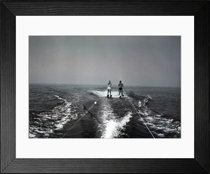 Framed Print : Two people waterskiing Framed Print : Two people waterskiing