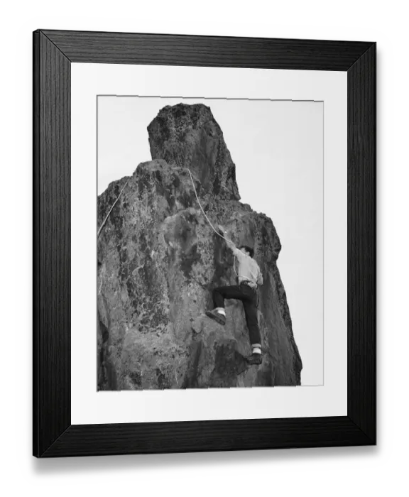 Framed Print : Man rock climbing Framed Print : Man rock climbing