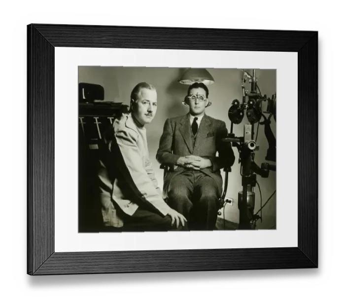 Framed Print : Optometrist with patient in office Framed Print : Optometrist with patient in office