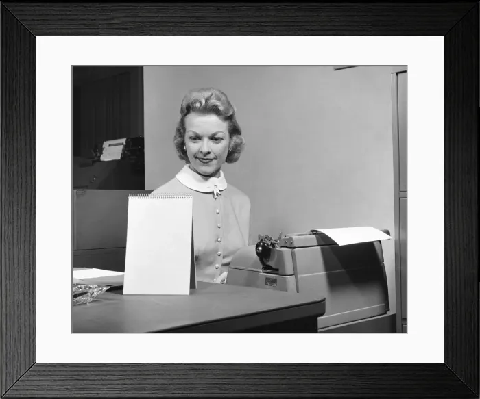 Framed Print : Woman typing Framed Print : Woman typing