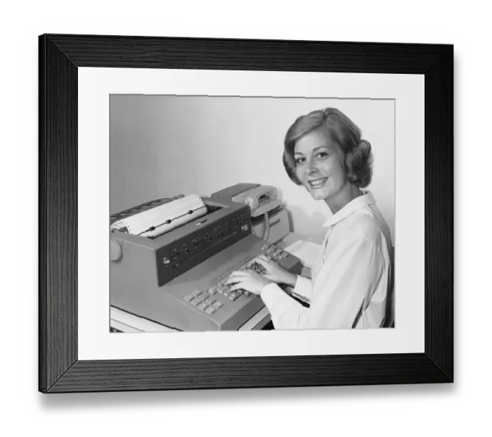 Framed Print : Woman typing Framed Print : Woman typing