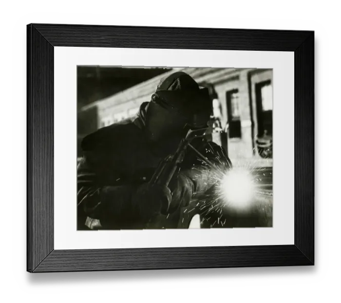 Framed Print : Man welding outdoors Framed Print : Man welding outdoors