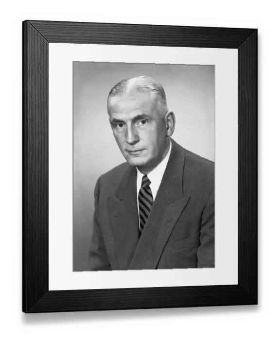 Framed Print : Senior man posing in studio, (B&W), portrait Framed Print : Senior man posing in studio, (B&W), portrait