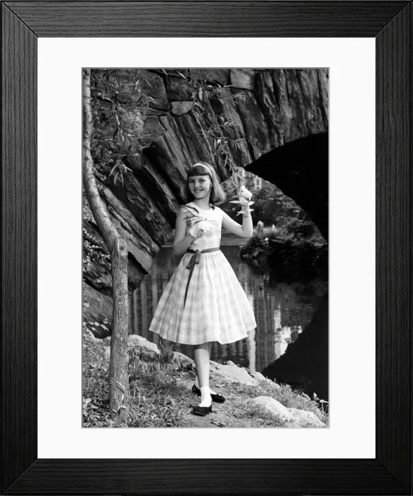 Framed Print : Portrait of girl (12-13) by bridge Framed Print : Portrait of girl (12-13) by bridge