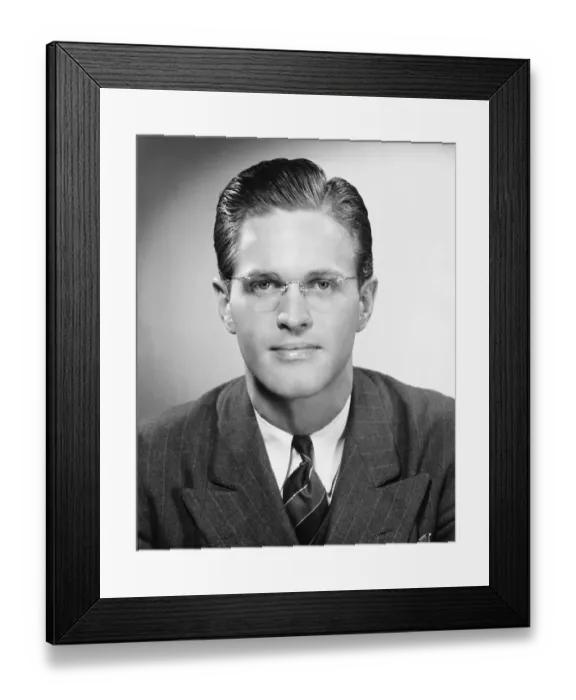 Framed Print : Businessman, (B&W), portrait