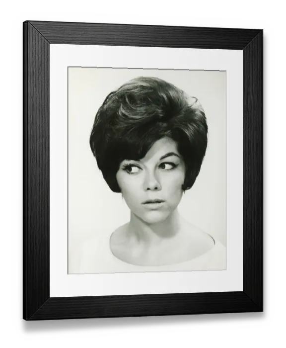 Framed Print : Young woman in studio, (B&W), portrait Framed Print : Young woman in studio, (B&W), portrait