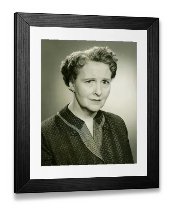 Framed Print : Senior woman posing in studio, (B&W), close-up, portrait Framed Print : Senior woman posing in studio, (B&W), close-up, portrait