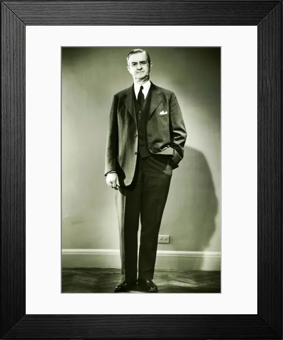 Framed Print : Mature man posing in studio, (B&W), portrait Framed Print : Mature man posing in studio, (B&W), portrait