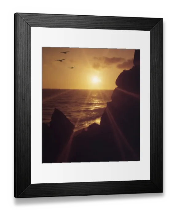 Framed Print : Sunset On Rocky Beach Framed Print : Sunset On Rocky Beach