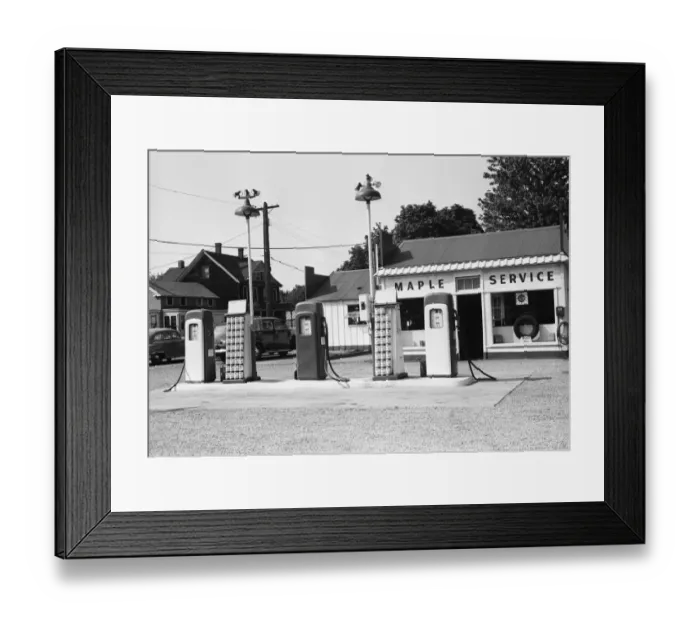 Framed Print : Urban gas station Framed Print : Urban gas station
