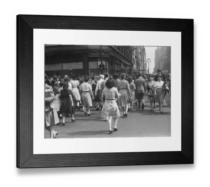 Framed Print : Pedestrians walking along street Framed Print : Pedestrians walking along street