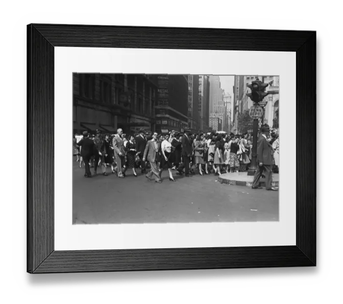 Framed Print : Pedestrians walking in street Framed Print : Pedestrians walking in street