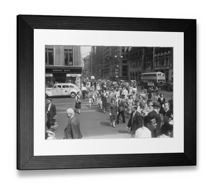 Framed Print : Pedestrians walking in street Framed Print : Pedestrians walking in street