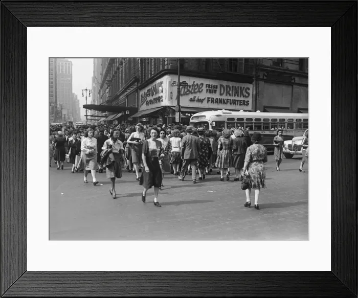 Framed Print : Pedestrians walking in street Framed Print : Pedestrians walking in street