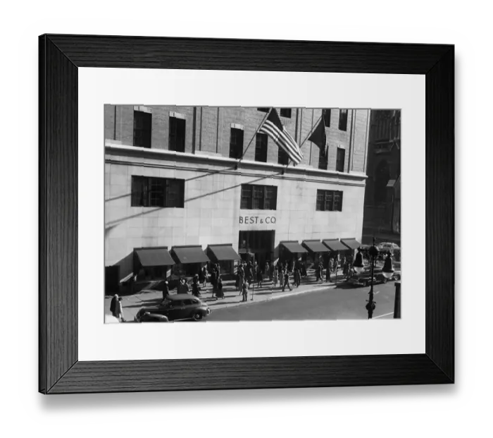 Framed Print : Pedestrians walking past office building Framed Print : Pedestrians walking past office building
