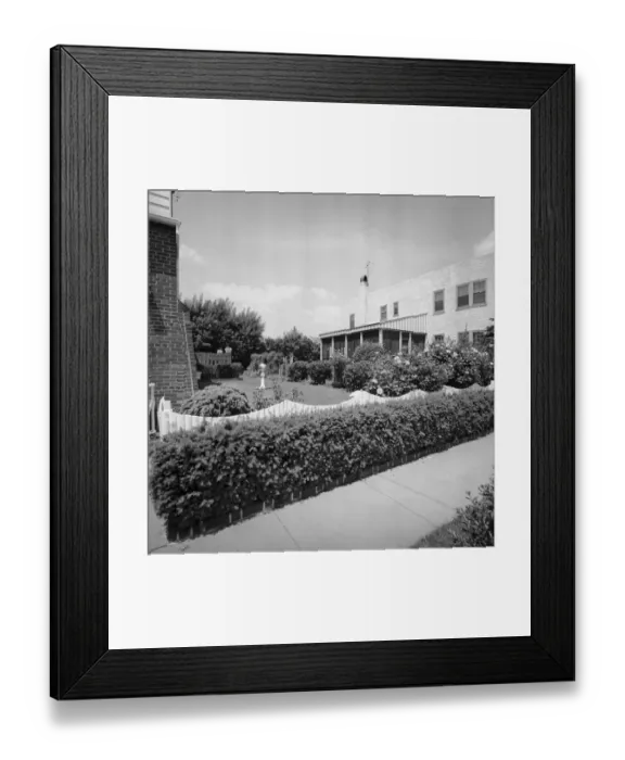 Framed Print : Sidewalk and backyard Framed Print : Sidewalk and backyard