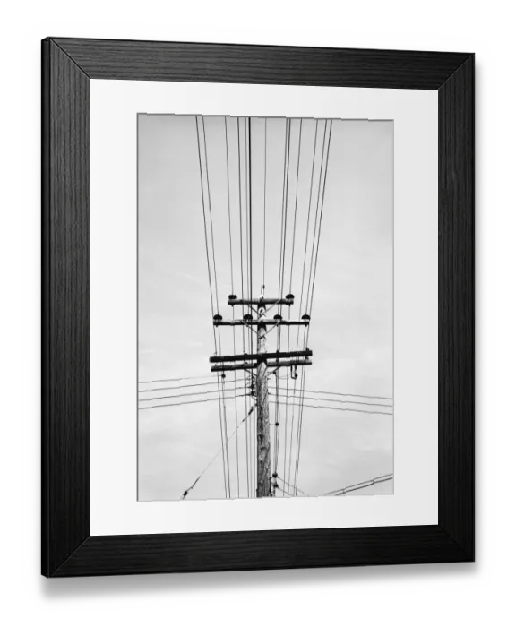 Framed Print : Power lines, low angle view Framed Print : Power lines, low angle view